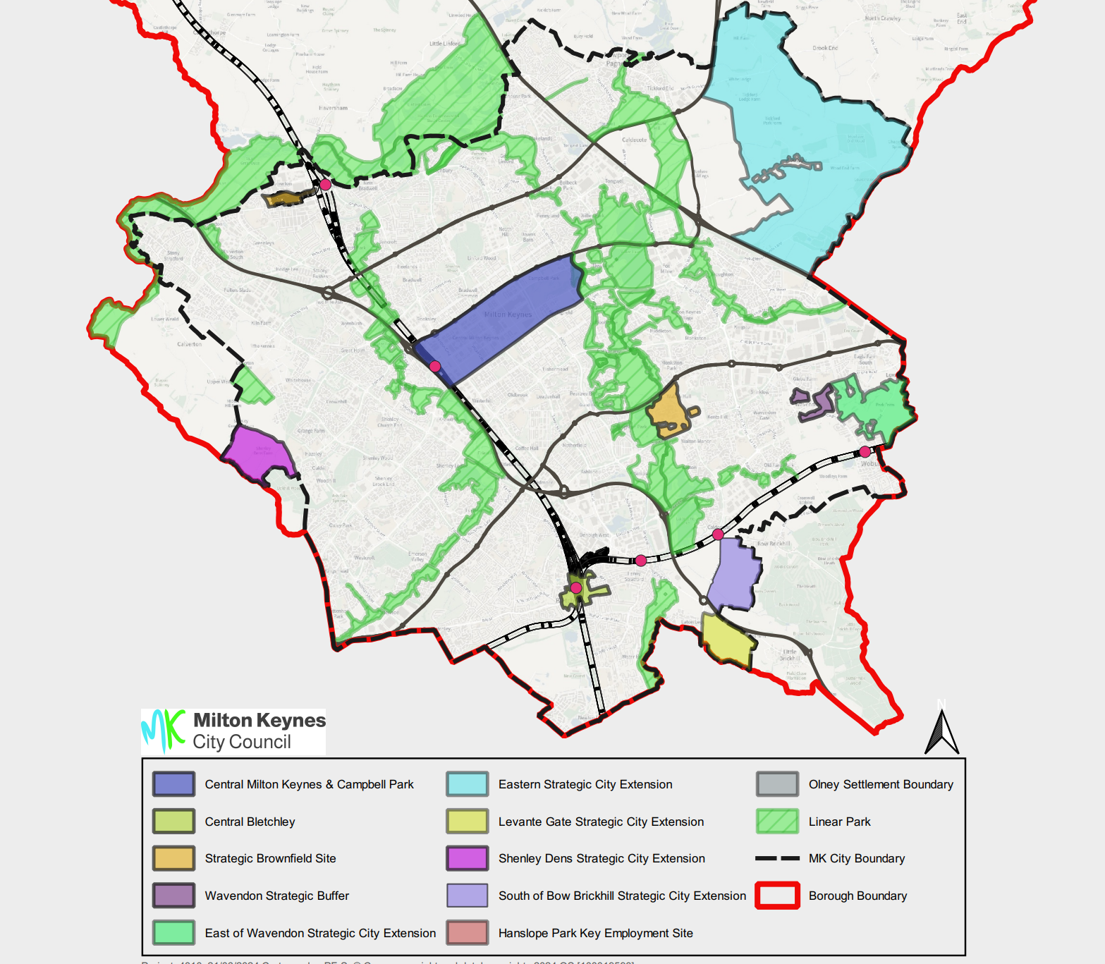 Map of Milton Keynes