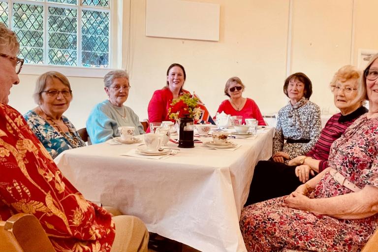 Councillor Darlington with carers at a special afternoon tea