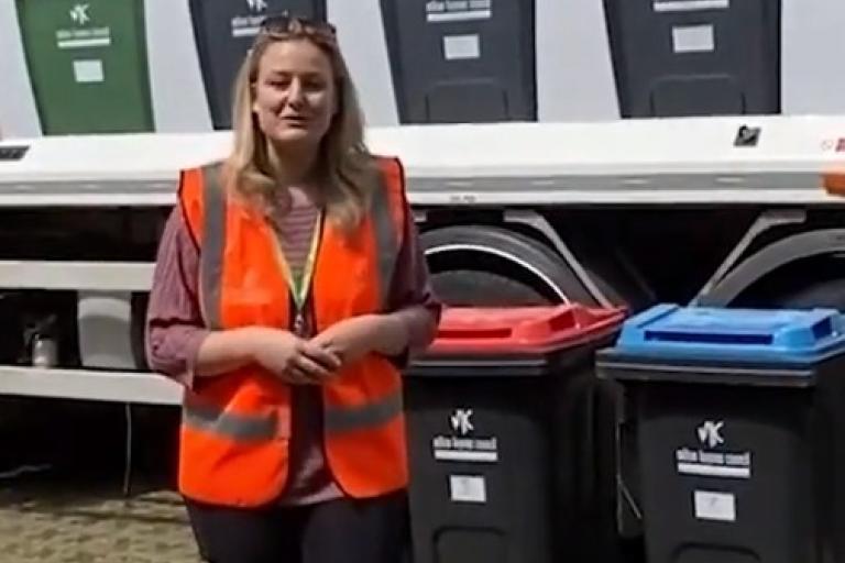 Lauren with new bins