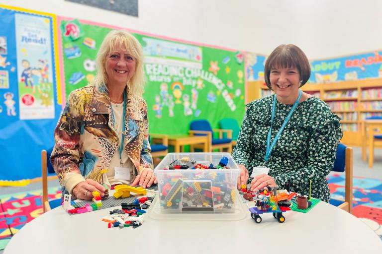 Cllr Zoe Nolan and MKCC Library Manager Viv Tole