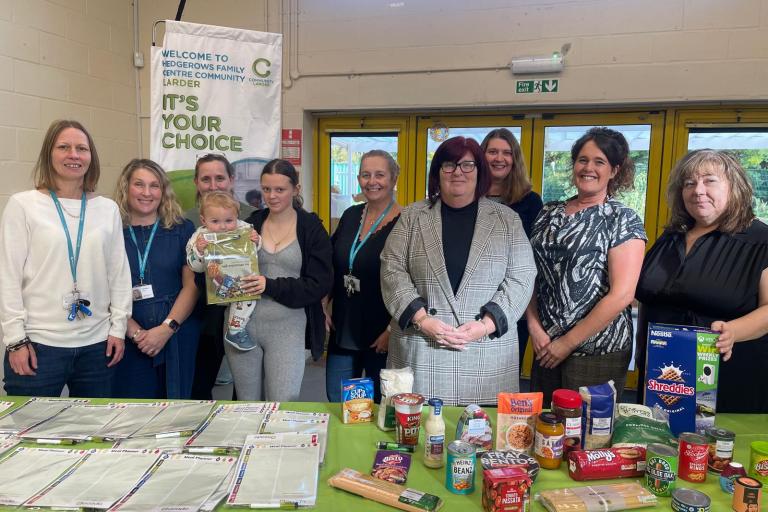 Cllr Fuller with Family Centre staff and parents