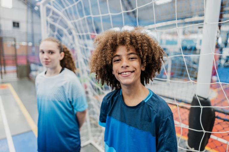 Young people enjoying indoor sports