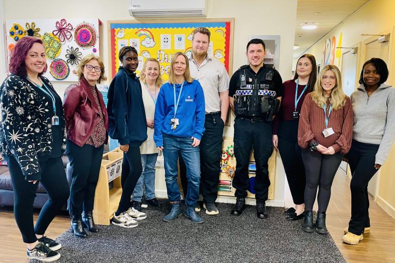 The friendly team at Hedgerows Family Centre in Netherfield alongside local partners