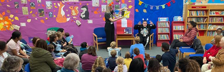 Story time session at Central Library with children and parents