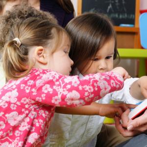 Toddlers enjoying a story time