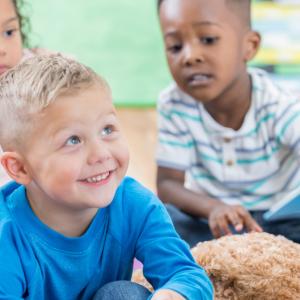 Young children enjoying a story time